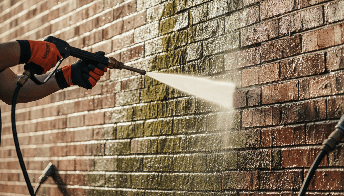 Commercial building exterior washing service